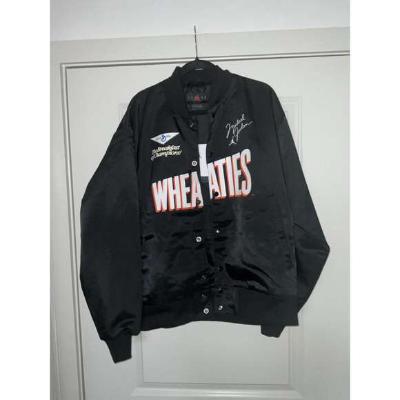 Nike JORDAN LIGHT MVP Men's JACKET 'WHEATIES' DV7578-010 BLACK sz Large - Picture 2 of 11